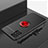 Funda Silicona Carcasa Ultrafina Goma con Magnetico Anillo de dedo Soporte para Samsung Galaxy A71 4G A715 Rojo y Negro