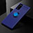 Funda Silicona Carcasa Ultrafina Goma con Magnetico Anillo de dedo Soporte para Samsung Galaxy S20 FE 4G Azul