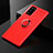 Funda Silicona Carcasa Ultrafina Goma con Magnetico Anillo de dedo Soporte para Samsung Galaxy S20 FE 4G Rojo