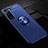 Funda Silicona Carcasa Ultrafina Goma con Magnetico Anillo de dedo Soporte para Samsung Galaxy S21 5G Azul