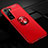 Funda Silicona Carcasa Ultrafina Goma con Magnetico Anillo de dedo Soporte para Samsung Galaxy S21 5G Rojo