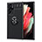 Funda Silicona Carcasa Ultrafina Goma con Magnetico Anillo de dedo Soporte para Samsung Galaxy S23 Ultra 5G Negro
