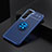 Funda Silicona Carcasa Ultrafina Goma con Magnetico Anillo de dedo Soporte para Samsung Galaxy S24 5G Azul