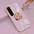 Funda Silicona Carcasa Ultrafina Goma con Magnetico Anillo de dedo Soporte para Sony Xperia 1 IV Purpura Claro