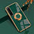 Funda Silicona Carcasa Ultrafina Goma con Magnetico Anillo de dedo Soporte para Sony Xperia 10 III SOG04 Verde