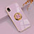 Funda Silicona Carcasa Ultrafina Goma con Magnetico Anillo de dedo Soporte para Sony Xperia Ace III SO-53C Purpura Claro
