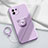 Funda Silicona Carcasa Ultrafina Goma con Magnetico Anillo de dedo Soporte para Xiaomi Mi 11 5G Purpura Claro