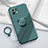 Funda Silicona Carcasa Ultrafina Goma con Magnetico Anillo de dedo Soporte para Xiaomi Mi 11 5G Verde Noche