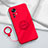 Funda Silicona Carcasa Ultrafina Goma con Magnetico Anillo de dedo Soporte para Xiaomi Mi 12T 5G Rojo