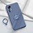 Funda Silicona Carcasa Ultrafina Goma con Magnetico Anillo de dedo Soporte para Xiaomi Mi 12T Pro 5G Gris Lavanda