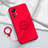 Funda Silicona Carcasa Ultrafina Goma con Magnetico Anillo de dedo Soporte para Xiaomi Mi 12T Pro 5G Rojo