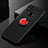 Funda Silicona Carcasa Ultrafina Goma con Magnetico Anillo de dedo Soporte para Xiaomi Redmi 9 India Rojo y Negro