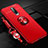 Funda Silicona Carcasa Ultrafina Goma con Magnetico Anillo de dedo Soporte para Xiaomi Redmi K30 4G Rojo