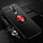 Funda Silicona Carcasa Ultrafina Goma con Magnetico Anillo de dedo Soporte para Xiaomi Redmi K30 5G Rojo y Negro