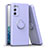 Funda Silicona Carcasa Ultrafina Goma con Magnetico Anillo de dedo Soporte QW1 para Samsung Galaxy S20 FE 4G Gris Lavanda