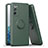 Funda Silicona Carcasa Ultrafina Goma con Magnetico Anillo de dedo Soporte QW1 para Samsung Galaxy S20 FE 4G Verde Noche