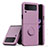 Funda Silicona Carcasa Ultrafina Goma con Magnetico Anillo de dedo Soporte QW1 para Samsung Galaxy Z Flip3 5G Morado