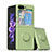 Funda Silicona Carcasa Ultrafina Goma con Magnetico Anillo de dedo Soporte QW1 para Samsung Galaxy Z Flip5 5G Menta Verde