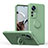 Funda Silicona Carcasa Ultrafina Goma con Magnetico Anillo de dedo Soporte QW1 para Xiaomi Mi 12T 5G Ejercito Verde