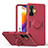 Funda Silicona Carcasa Ultrafina Goma con Magnetico Anillo de dedo Soporte QW1 para Xiaomi Poco F4 GT 5G Rojo Rosa