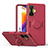 Funda Silicona Carcasa Ultrafina Goma con Magnetico Anillo de dedo Soporte QW1 para Xiaomi Redmi K50 Gaming 5G Rojo Rosa