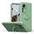 Funda Silicona Carcasa Ultrafina Goma con Magnetico Anillo de dedo Soporte QW1 para Xiaomi Redmi K50 Ultra 5G Ejercito Verde