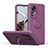 Funda Silicona Carcasa Ultrafina Goma con Magnetico Anillo de dedo Soporte QW1 para Xiaomi Redmi K50 Ultra 5G Morado