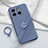 Funda Silicona Carcasa Ultrafina Goma con Magnetico Anillo de dedo Soporte S01 para OnePlus Ace Pro 5G Gris Lavanda