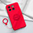 Funda Silicona Carcasa Ultrafina Goma con Magnetico Anillo de dedo Soporte S01 para OnePlus Ace Pro 5G Rojo