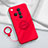 Funda Silicona Carcasa Ultrafina Goma con Magnetico Anillo de dedo Soporte S01 para Oppo Find X7 Ultra 5G Rojo