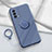 Funda Silicona Carcasa Ultrafina Goma con Magnetico Anillo de dedo Soporte S01 para Oppo K9 5G Gris Lavanda