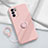 Funda Silicona Carcasa Ultrafina Goma con Magnetico Anillo de dedo Soporte S01 para Oppo Reno6 5G Rosa