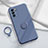 Funda Silicona Carcasa Ultrafina Goma con Magnetico Anillo de dedo Soporte S01 para Oppo Reno6 Pro 5G India Gris Lavanda