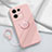 Funda Silicona Carcasa Ultrafina Goma con Magnetico Anillo de dedo Soporte S01 para Oppo Reno9 5G Rosa