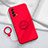 Funda Silicona Carcasa Ultrafina Goma con Magnetico Anillo de dedo Soporte S01 para Realme GT Master 5G Rojo