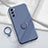 Funda Silicona Carcasa Ultrafina Goma con Magnetico Anillo de dedo Soporte S01 para Samsung Galaxy S20 FE (2022) 5G Gris Lavanda