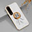 Funda Silicona Carcasa Ultrafina Goma con Magnetico Anillo de dedo Soporte S01 para Sony Xperia 1 IV SO-51C Blanco