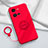 Funda Silicona Carcasa Ultrafina Goma con Magnetico Anillo de dedo Soporte S01 para Vivo V25 5G Rojo