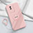 Funda Silicona Carcasa Ultrafina Goma con Magnetico Anillo de dedo Soporte S01 para Vivo Y02t Rosa