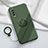 Funda Silicona Carcasa Ultrafina Goma con Magnetico Anillo de dedo Soporte S01 para Vivo Y50t Verde Noche