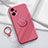 Funda Silicona Carcasa Ultrafina Goma con Magnetico Anillo de dedo Soporte S01 para Xiaomi Poco F5 5G Rosa Roja