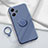 Funda Silicona Carcasa Ultrafina Goma con Magnetico Anillo de dedo Soporte S01 para Xiaomi Redmi Note 12R 5G Gris Lavanda