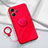 Funda Silicona Carcasa Ultrafina Goma con Magnetico Anillo de dedo Soporte S01 para Xiaomi Redmi Note 12R 5G Rojo