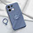 Funda Silicona Carcasa Ultrafina Goma con Magnetico Anillo de dedo Soporte S01 para Xiaomi Redmi Note 13 5G Gris Lavanda