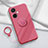 Funda Silicona Carcasa Ultrafina Goma con Magnetico Anillo de dedo Soporte S02 para OnePlus Nord CE 3 5G Rosa Roja