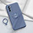 Funda Silicona Carcasa Ultrafina Goma con Magnetico Anillo de dedo Soporte S02 para Oppo Reno6 5G Gris Lavanda