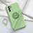 Funda Silicona Carcasa Ultrafina Goma con Magnetico Anillo de dedo Soporte S02 para Oppo Reno6 5G Menta Verde