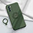 Funda Silicona Carcasa Ultrafina Goma con Magnetico Anillo de dedo Soporte S02 para Oppo Reno6 Pro 5G India Verde Noche