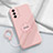 Funda Silicona Carcasa Ultrafina Goma con Magnetico Anillo de dedo Soporte S02 para Realme GT Master 5G Rosa