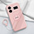 Funda Silicona Carcasa Ultrafina Goma con Magnetico Anillo de dedo Soporte S02 para Realme GT Neo5 240W 5G Rosa